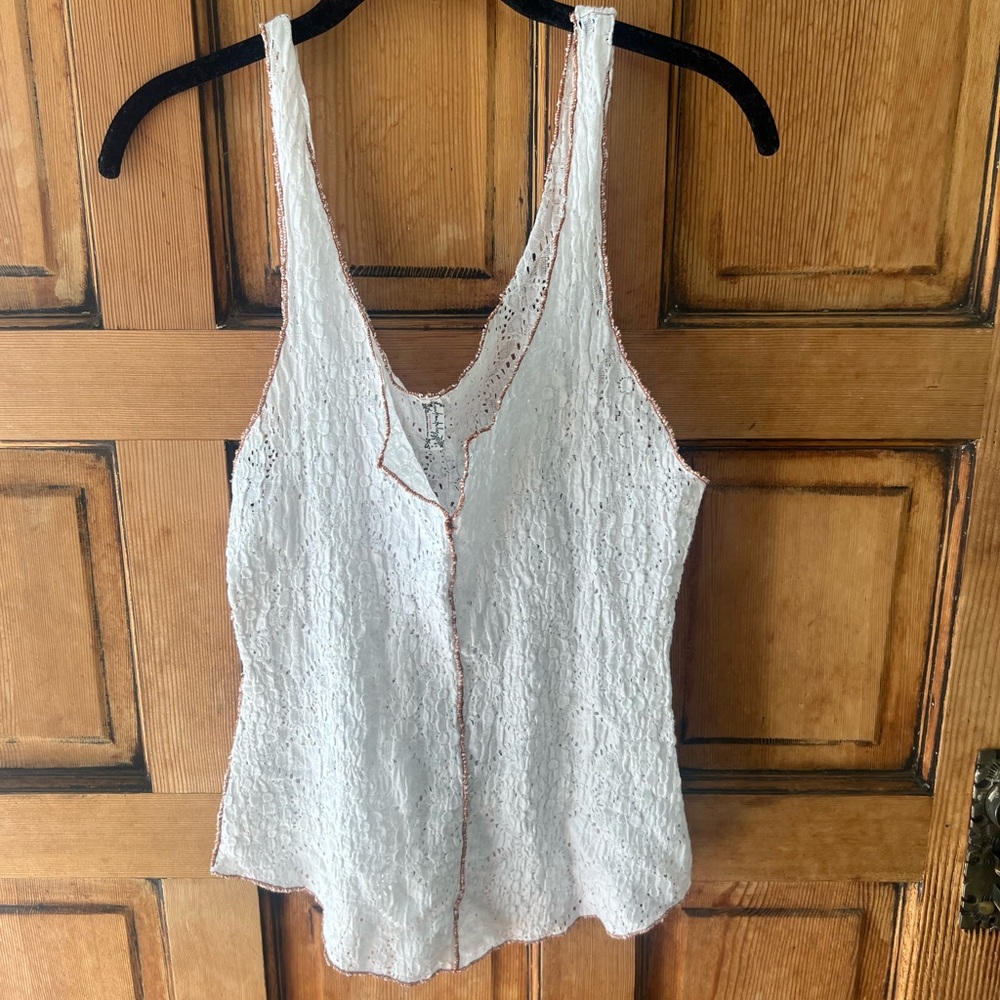 Free People White Lace Women's Top